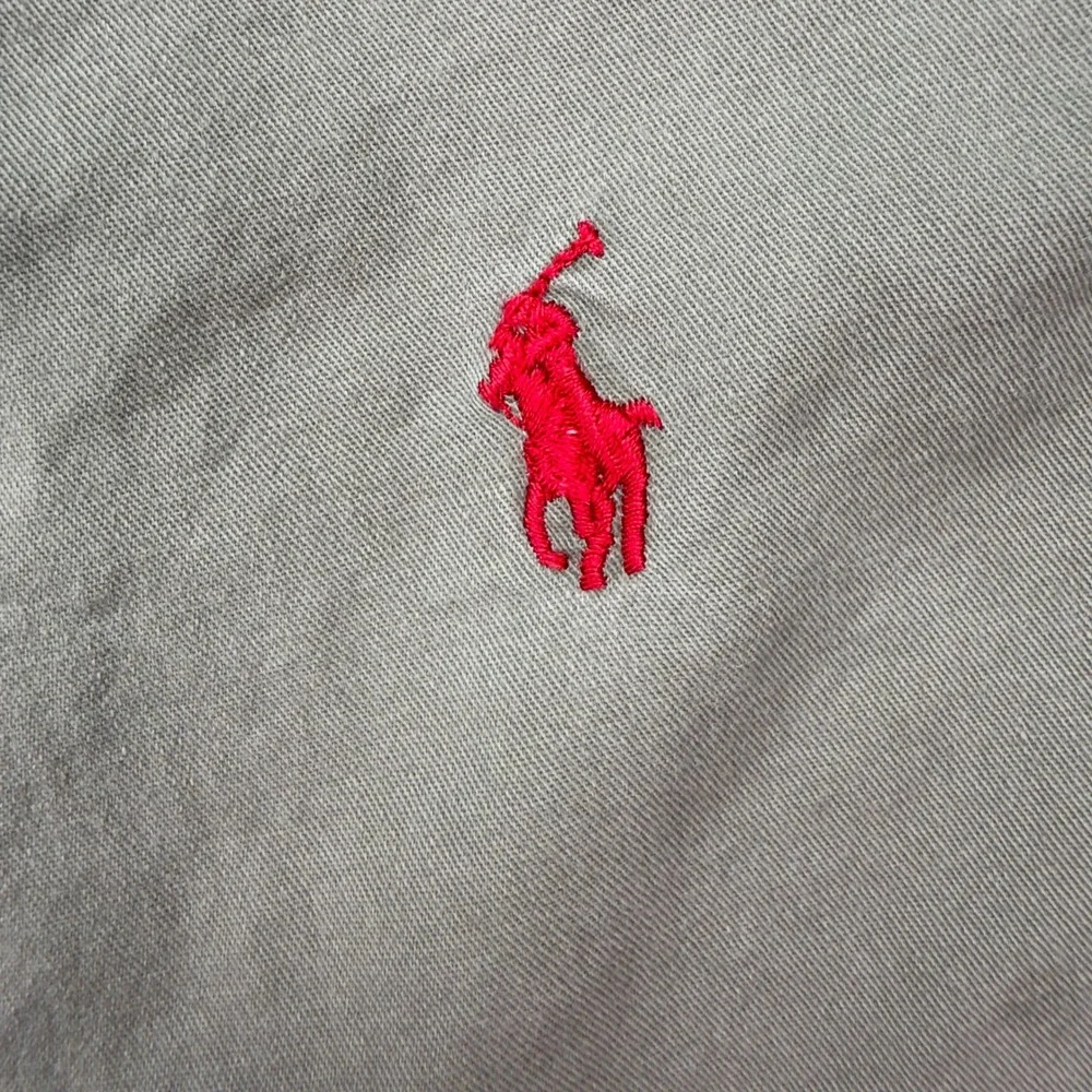 Polo Ralph Lauren Mens Large Sage Green Cotton Button Down Shirt Red Pony Logo